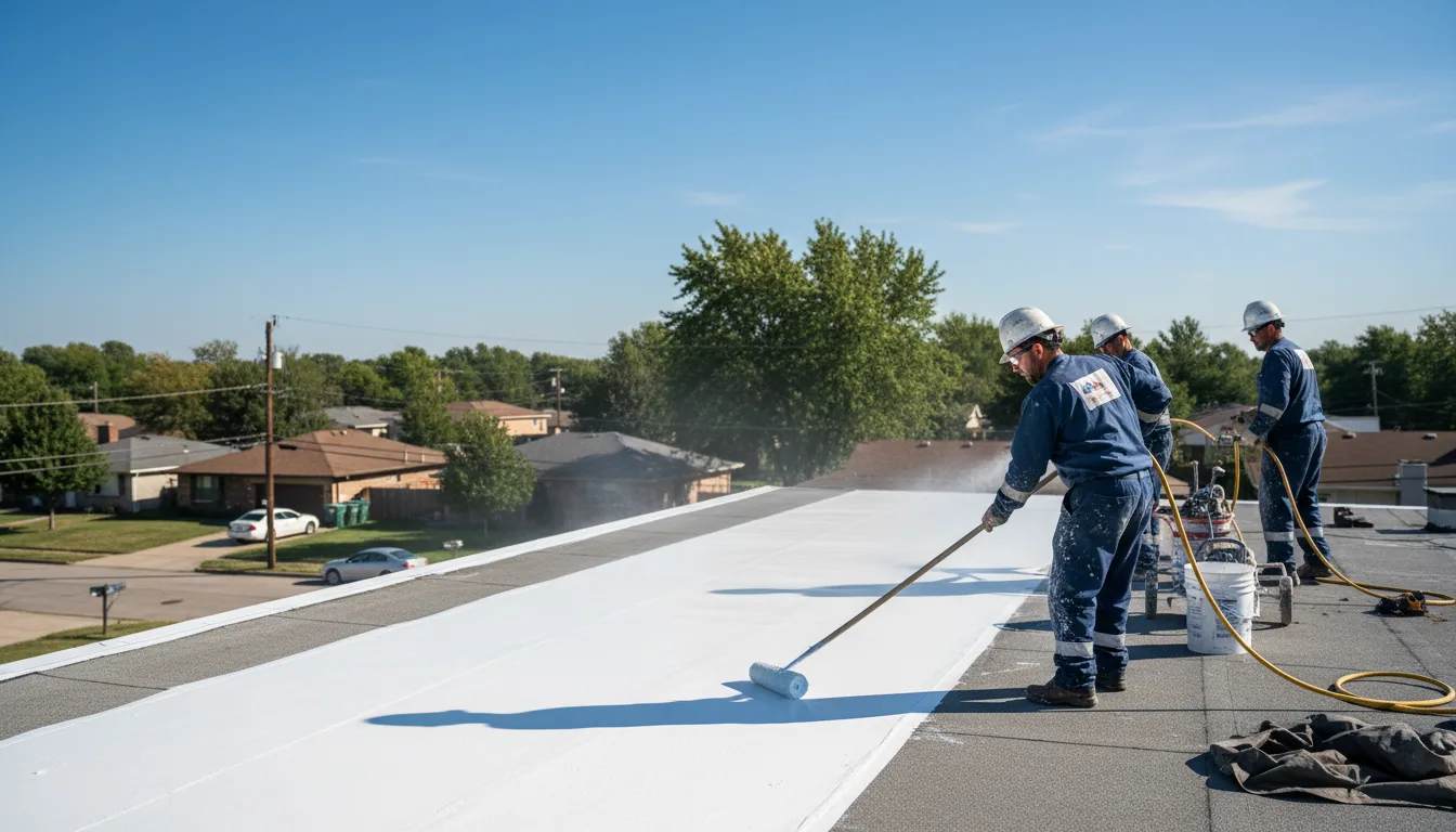 Commercial roof coating in Rufe, OK near me